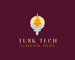 Tusk - Thailand Elephant Tourism logo design