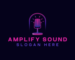 Podcast Mic Sound logo design