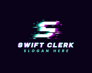 Game Glitch Letter S logo design