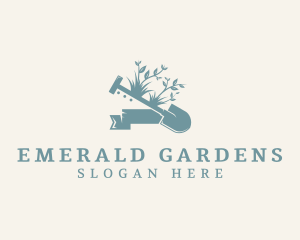 Gardening Plant Shovel logo design