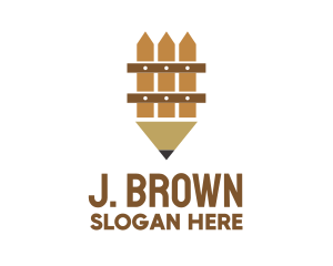 Brown Fence Pencil logo design