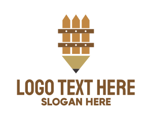 Pencil - Brown Fence Pencil logo design