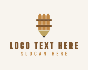 Pencil - Brown Fence Pencil logo design