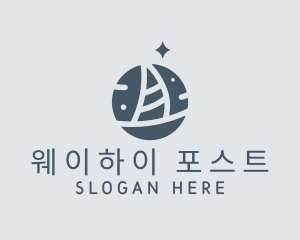 Ocean Marine Sailboat logo design