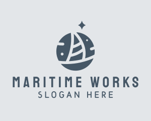 Ocean Marine Sailboat logo design