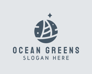 Ocean Marine Sailboat logo design