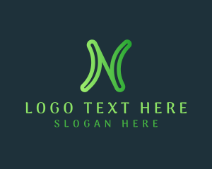 Gradient - Organic Wellness Letter N logo design