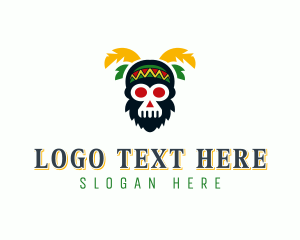 Skull - Jamaica Tribal Mask logo design