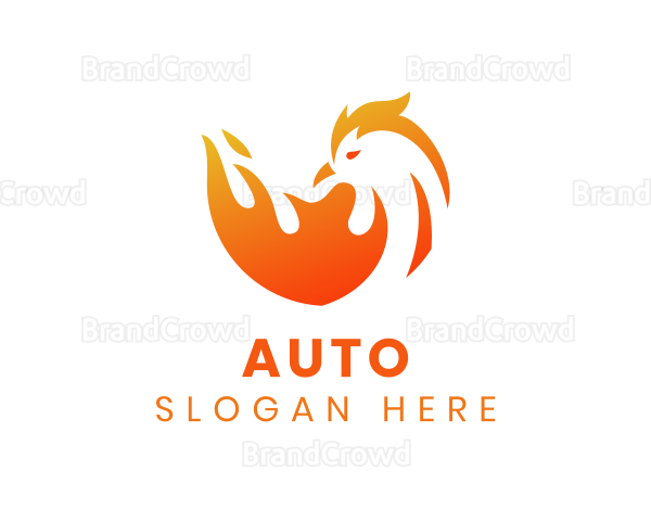 Flaming Chicken Restaurant Logo