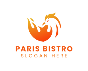 Flaming Chicken Restaurant logo design