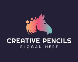 Gradient Horse Pony logo design