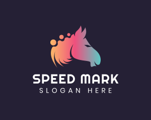 Gradient Horse Pony logo design