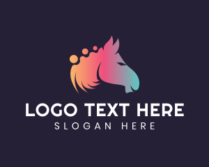 Creative Agency - Gradient Horse Pony logo design