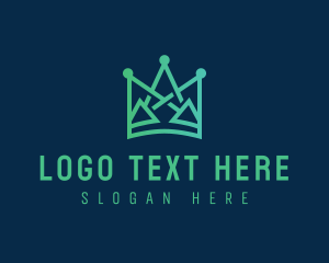 Letter Ih - Geometric Tech Crown logo design