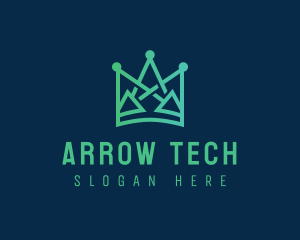 Geometric Tech Crown logo design