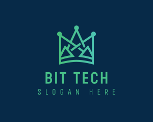 Geometric Tech Crown logo design