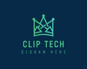 Geometric Tech Crown logo design