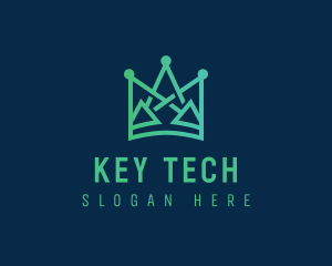 Geometric Tech Crown logo design