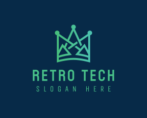 Geometric Tech Crown logo design