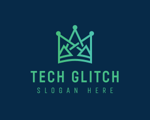 Geometric Tech Crown logo design