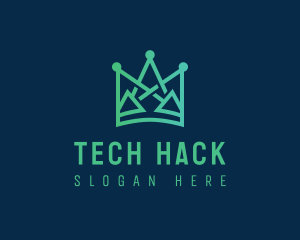 Geometric Tech Crown logo design