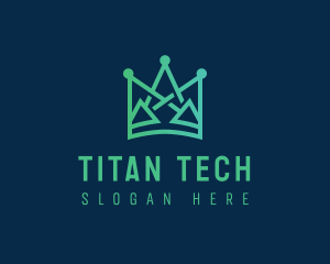 Geometric Tech Crown logo design