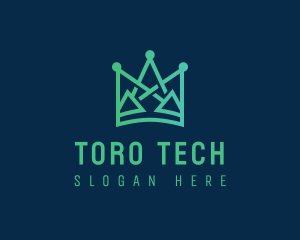 Geometric Tech Crown logo design