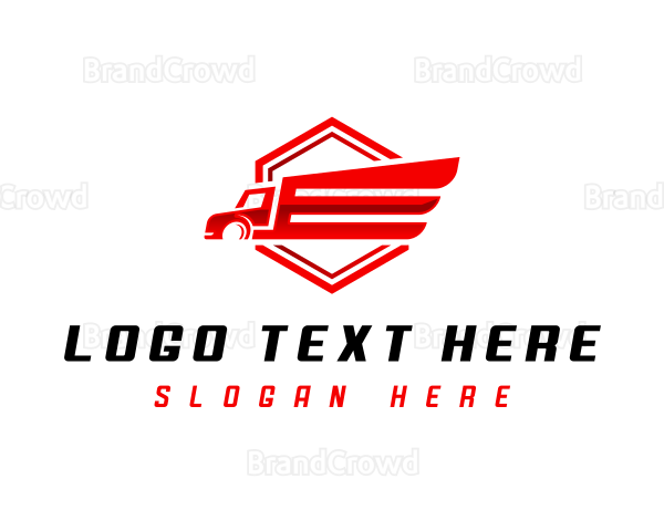 Trailer Truck Logistics Logo