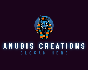 Anubis Egyptian Pharaoh logo design