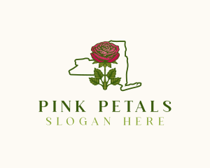 New York Rose Flower logo design