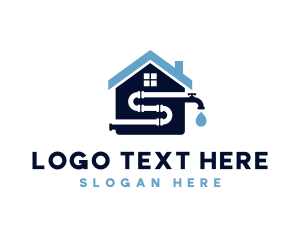 House - Maintenance Plumbing Letter S logo design