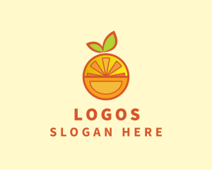Puzzle - Orange Fruit Puzzle logo design