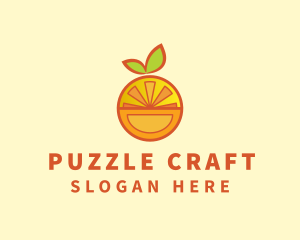 Orange Fruit Puzzle logo design