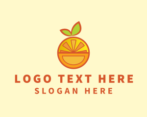 Puzzle - Orange Fruit Puzzle logo design