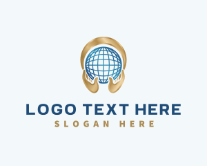 Cooperation - International Globe Hand logo design