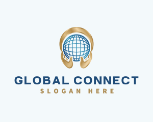 International - International Globe Hand logo design