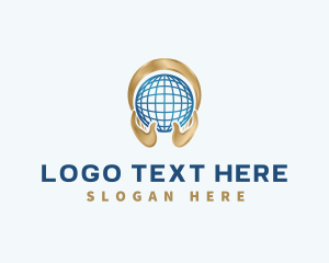 International - International Globe Hand logo design