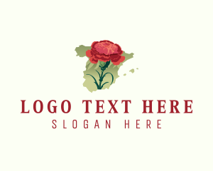 Map - Spanish Carnation Flower logo design