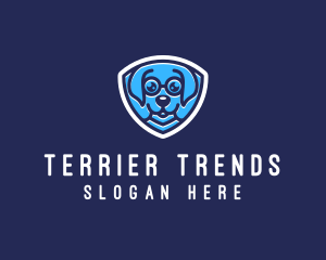 Terrier - Dog Glasses Shield logo design