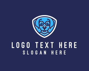 Online - Dog Glasses Shield logo design