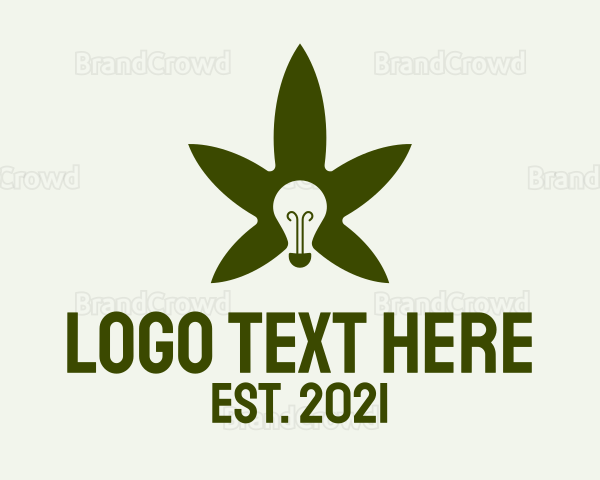 Cannabis Leaf Light Bulb Logo