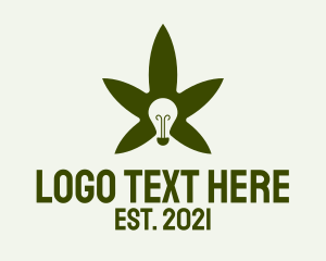 Alternative Medicine - Cannabis Leaf Light Bulb logo design