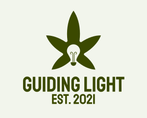 Cannabis Leaf Light Bulb  logo design