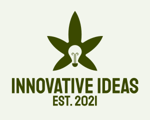 Cannabis Leaf Light Bulb  logo design