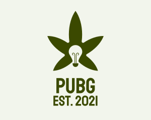 Idea - Cannabis Leaf Light Bulb logo design