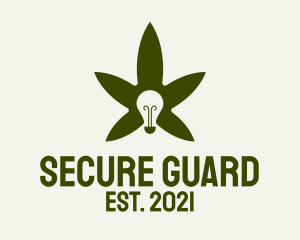 Illegal - Cannabis Leaf Light Bulb logo design