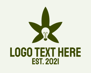 Light - Cannabis Leaf Light Bulb logo design