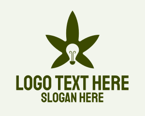 Cannabis Leaf Light Bulb  Logo
