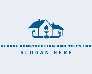 Pipes House Plumbing Logo