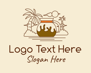 Espresso - Tropical Coffee Pot logo design